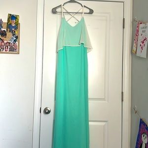 Sea foam green colored maxi dress